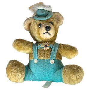 Vintage 1981 A-1 Novelty Co. Plush Bear German Wearing Lederhosen